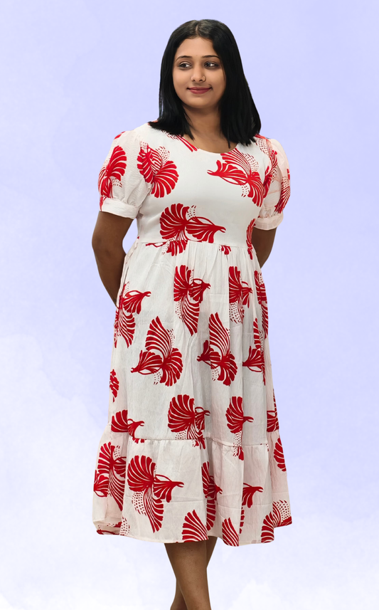Christmas Special Floral Dress – Elegant Festive Wear for Women & Girls