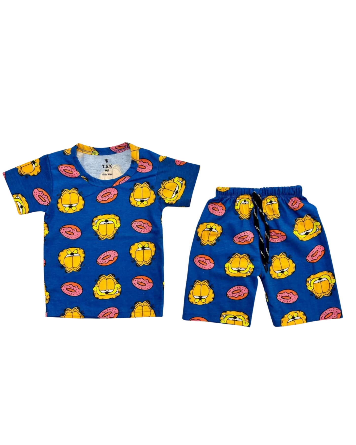 Cute Cartoon Printed Kids Night Suit Set – Soft Cotton Half Sleeve Top & Shorts for Boys & Girls ZENZTEES