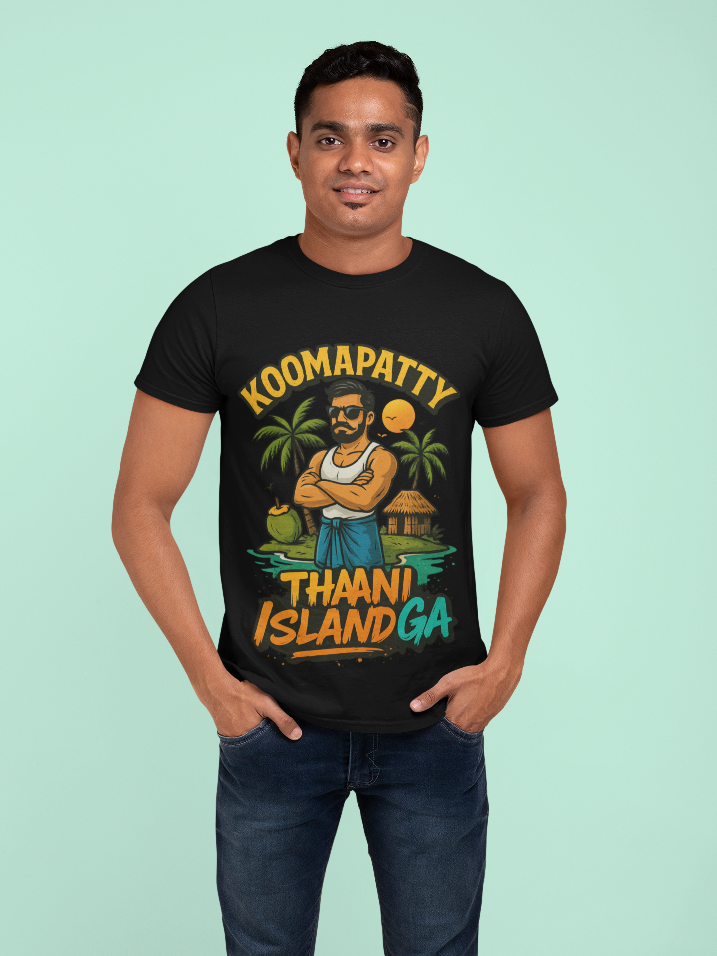Koomapatty Thaani Island Ga T-Shirt – Funny Tamil Island Vibe Tee