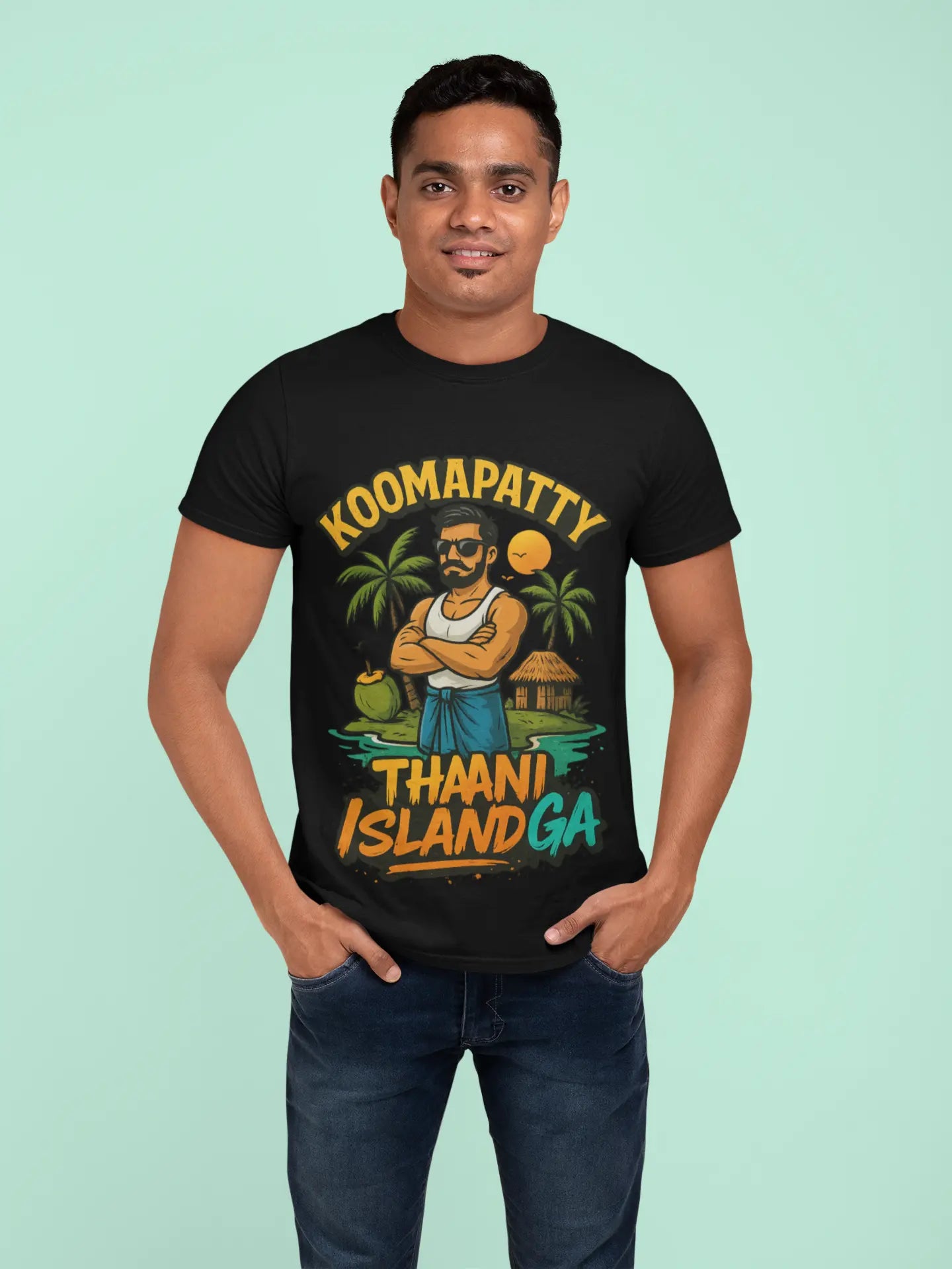 Koomapatty Thaani Island Ga T-Shirt – Funny Tamil Island Vibe Tee