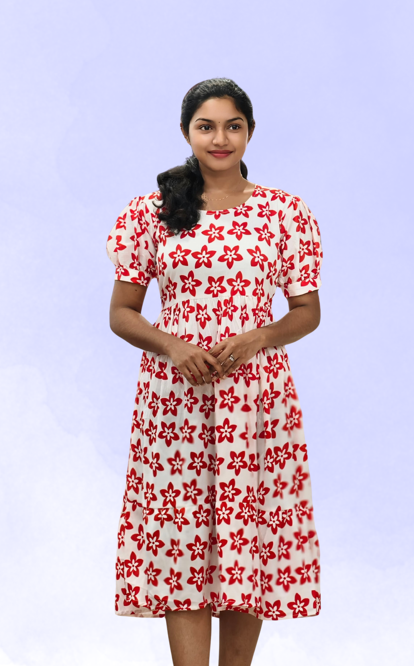 Christmas Special Floral Dress – Elegant Festive Wear for Women & Girls