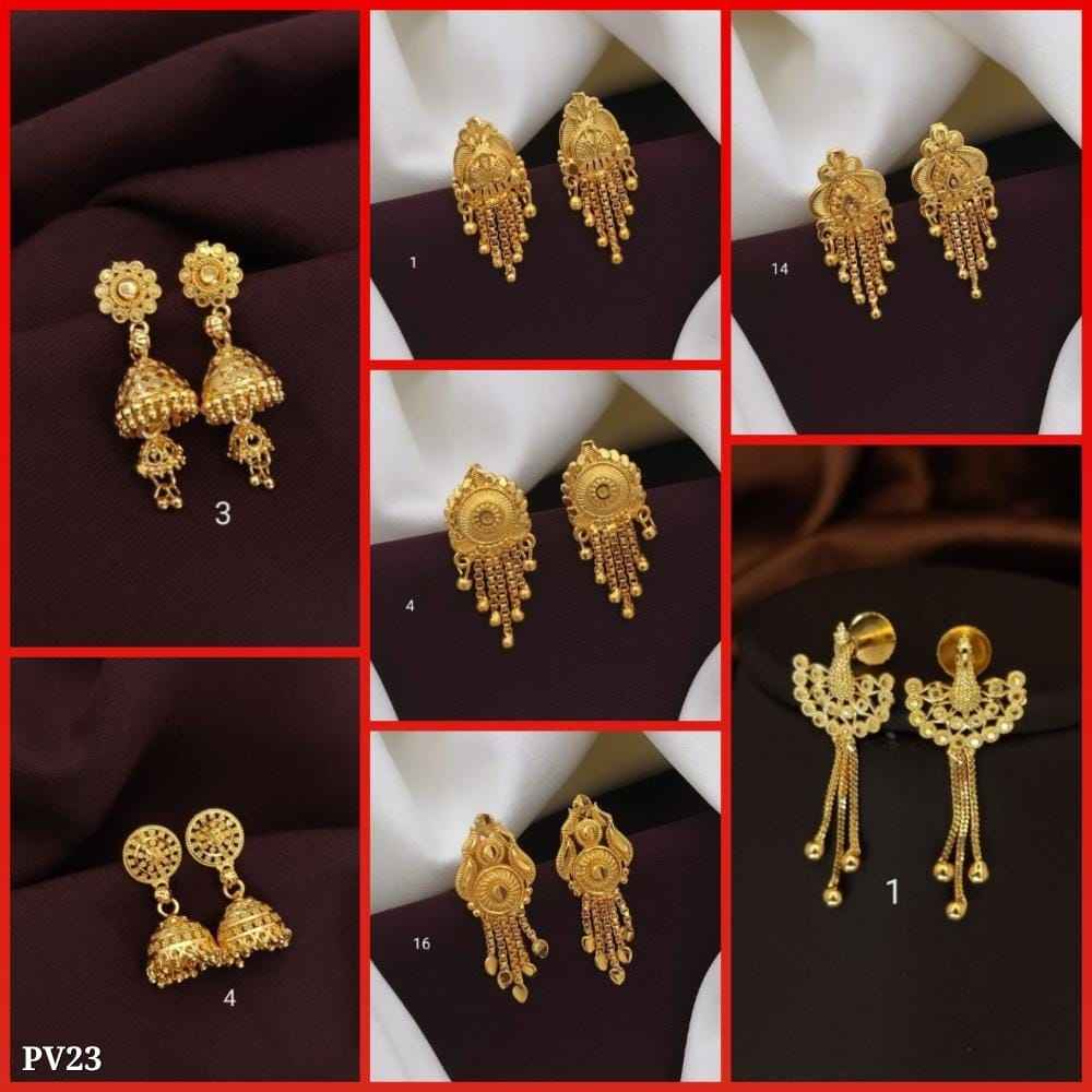 Gold-Plated Earrings Combo Set of 7 for Women & Girls - Stylish Jhumkas Included