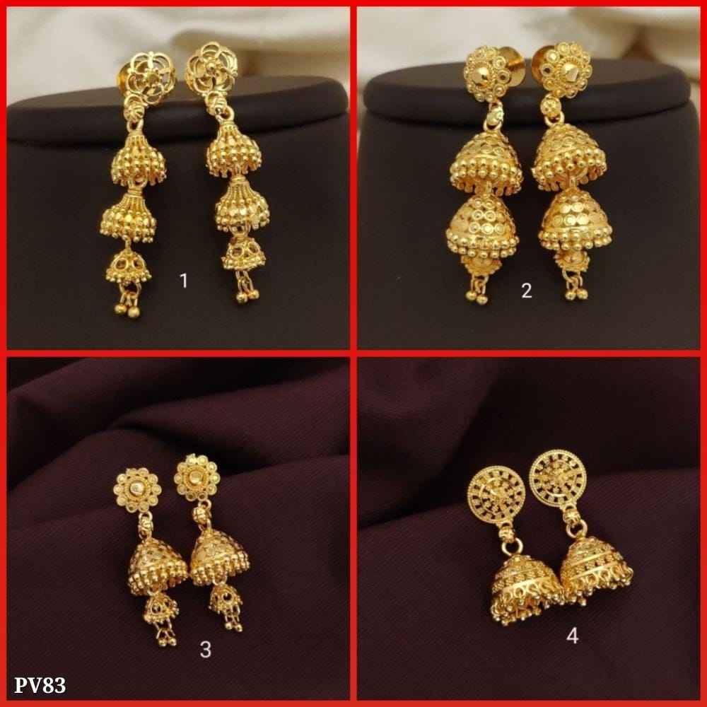 Earrings Jhumkas Combo Pack - Gold-Plated Jhumka Earrings Combo for Women & Girls - 4 Pairs