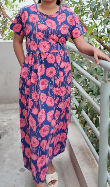 Elegant Floral Maternity Dress | Soft & Comfortable Pregnancy Wear  Casual Floral Maternity Midi Dress | Everyday Pregnancy Comfort