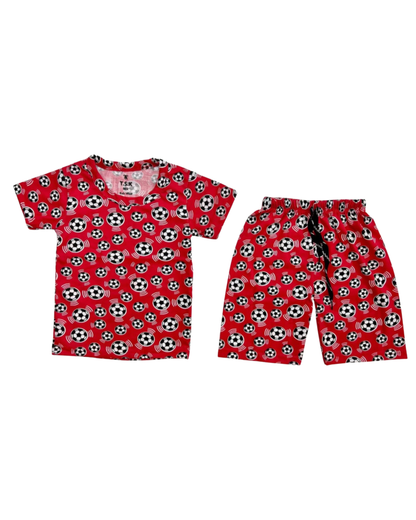 Cute Cartoon Printed Kids Night Suit Set – Soft Cotton Half Sleeve Top & Shorts for Boys & Girls ZENZTEES