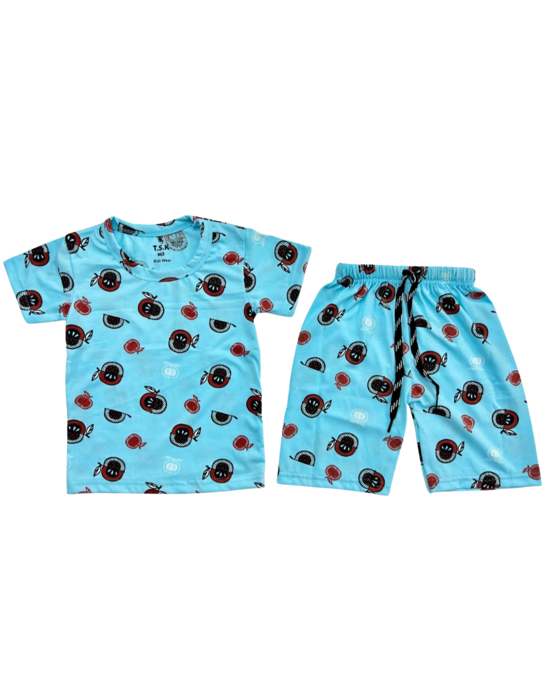 Cute Cartoon Printed Kids Night Suit Set – Soft Cotton Half Sleeve Top & Shorts for Boys & Girls ZENZTEES