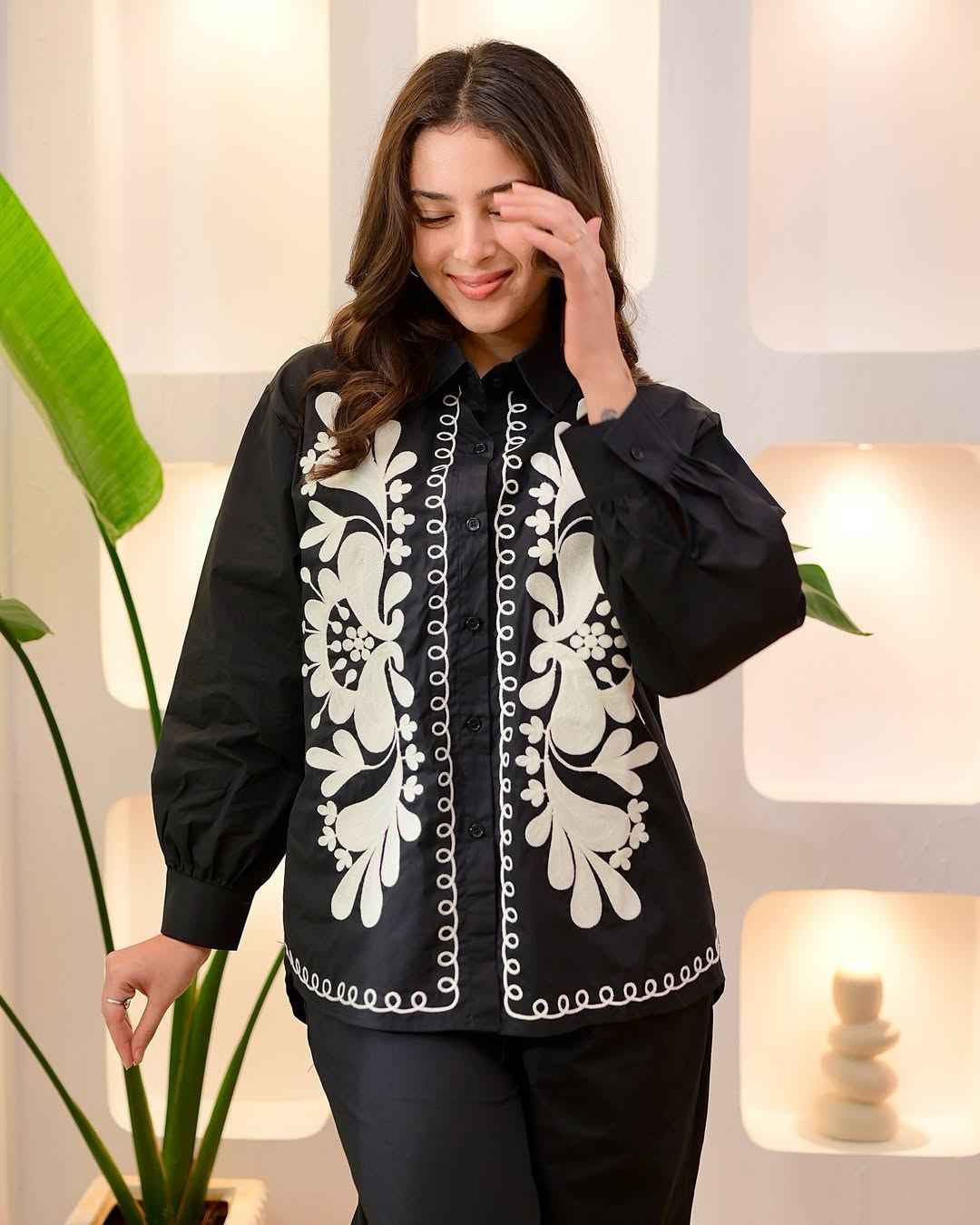 Classic Thread Embroidered Co-ords Set for Women – Stylish Top & Bottom Matching Outfit