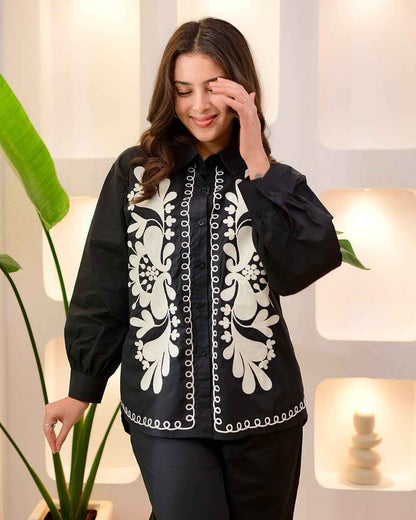 Classic Thread Embroidered Co-ords Set for Women – Stylish Top & Bottom Matching Outfit